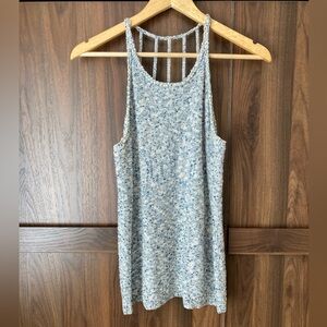 Excellent Lucky Brand Blue knit Strappy Back Tank